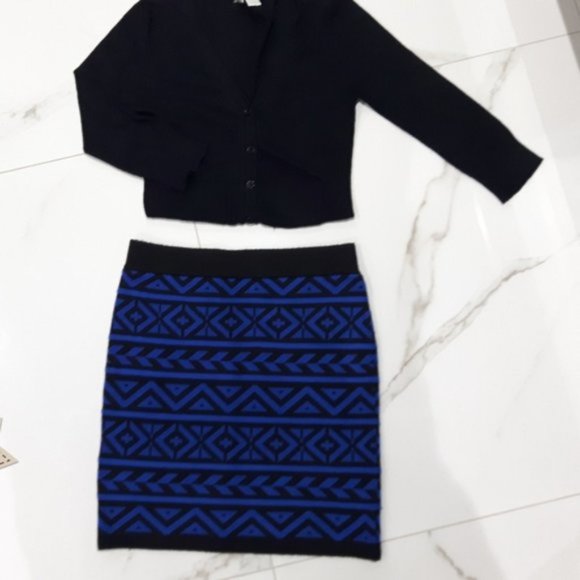 Vintage High Rise Geometric Knit Skirt - Picture 15 of 16